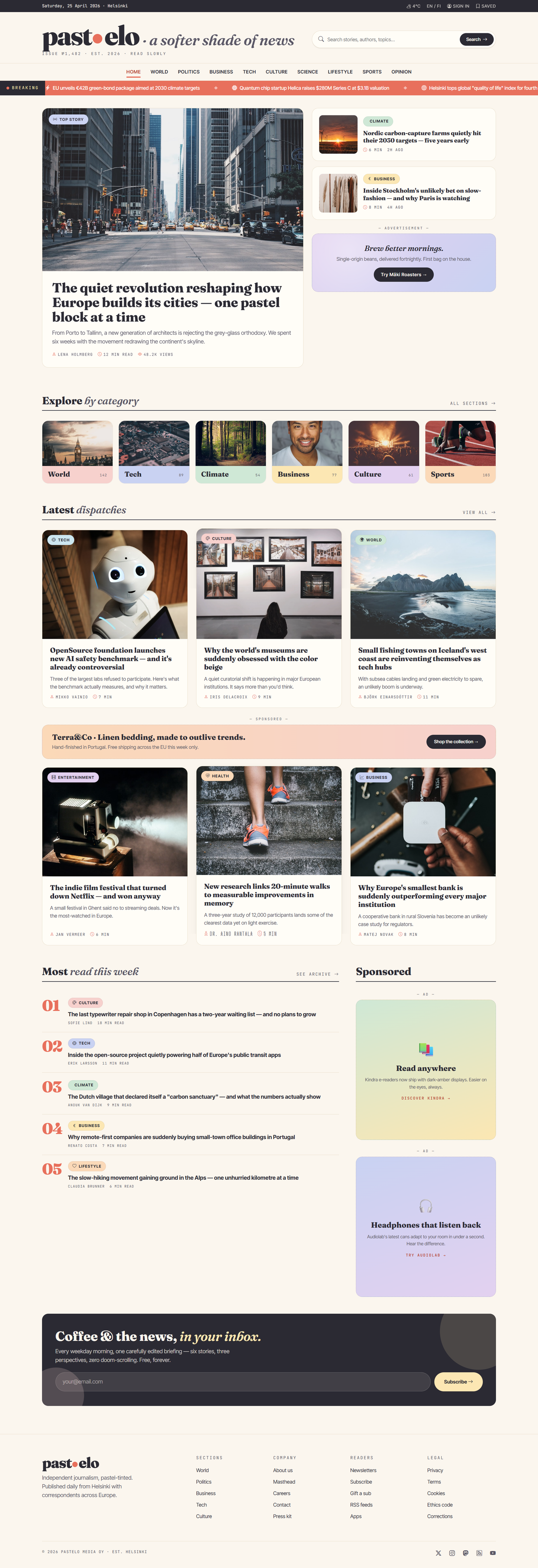 News Theme 2 tablet view