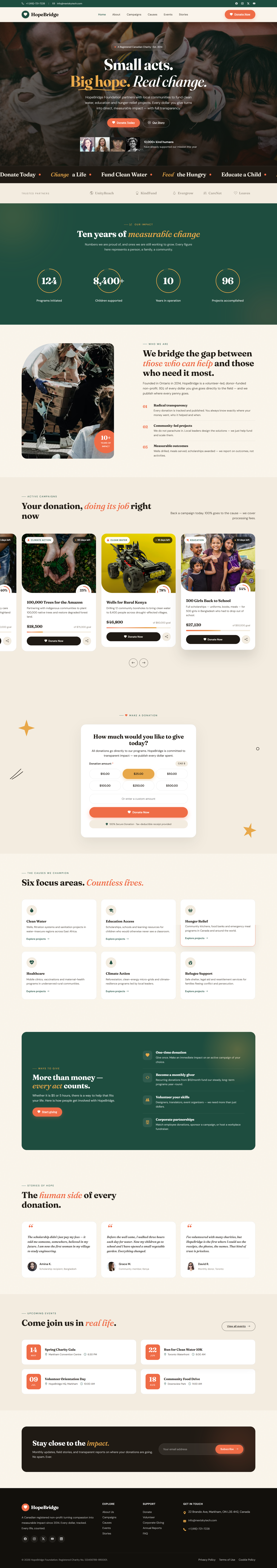 Fundraising Theme 1 mobile view