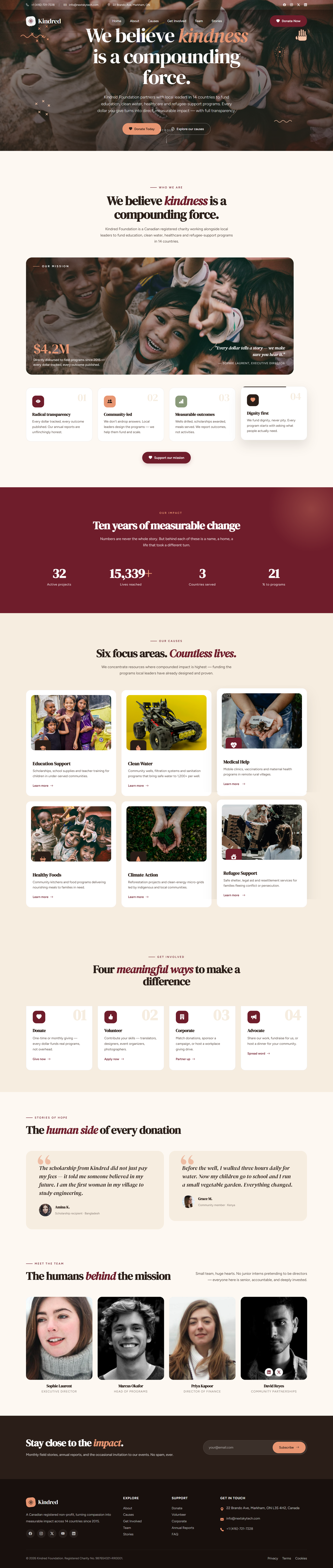 Fundraising Theme 2 tablet view
