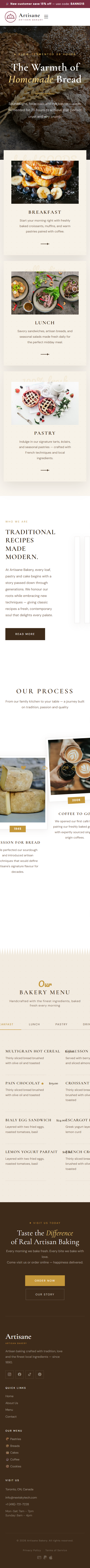 Bakery Theme 2 mobile view