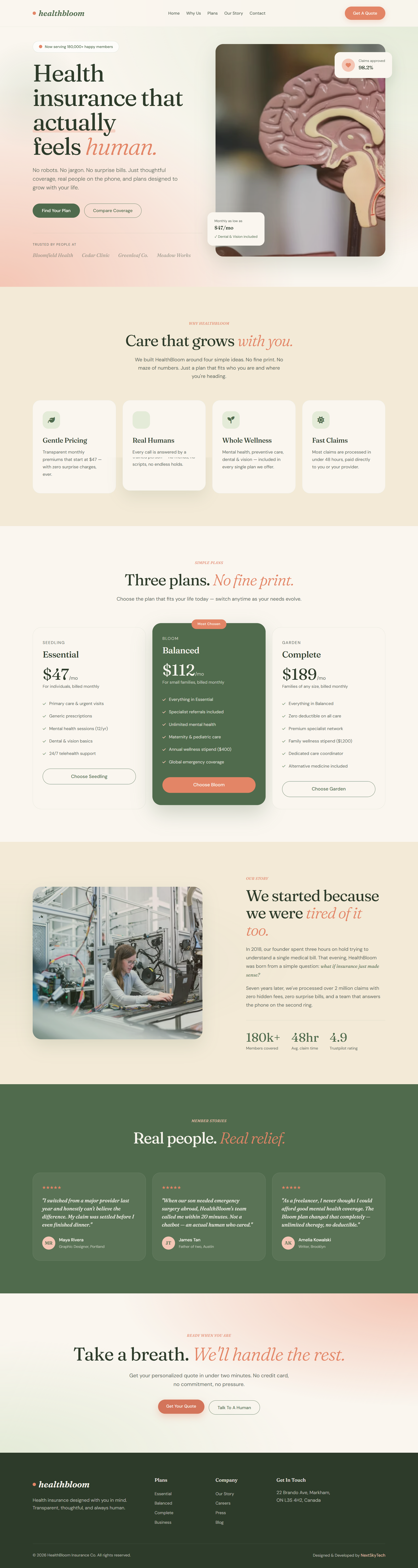 Insurance Theme 1 tablet view