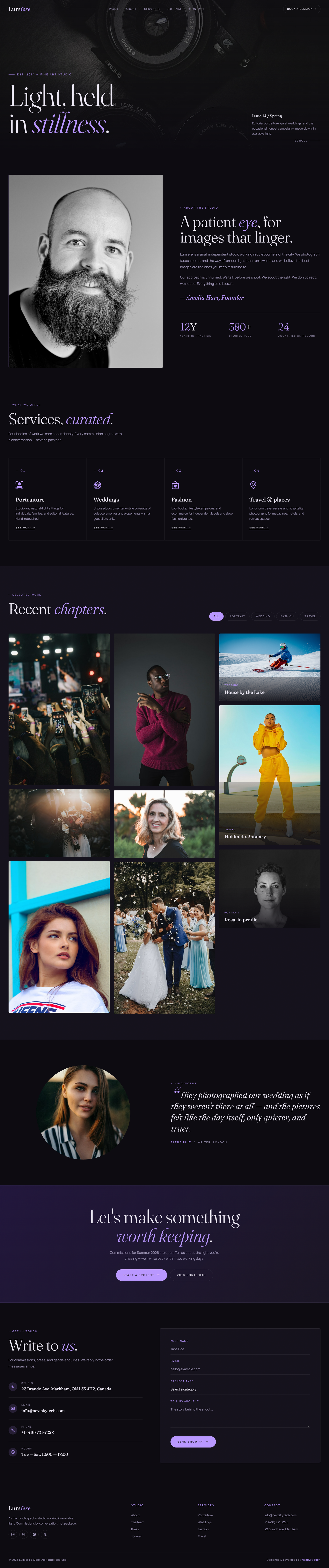 Photography Theme 1 tablet view